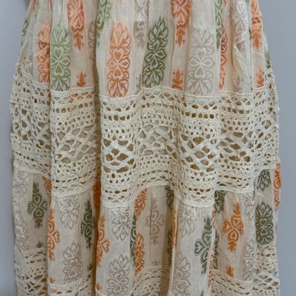Me 2 Magic Anthropologie Orange & Green Floral Sleeveless Sundress Size XL - Picture 3 of 6